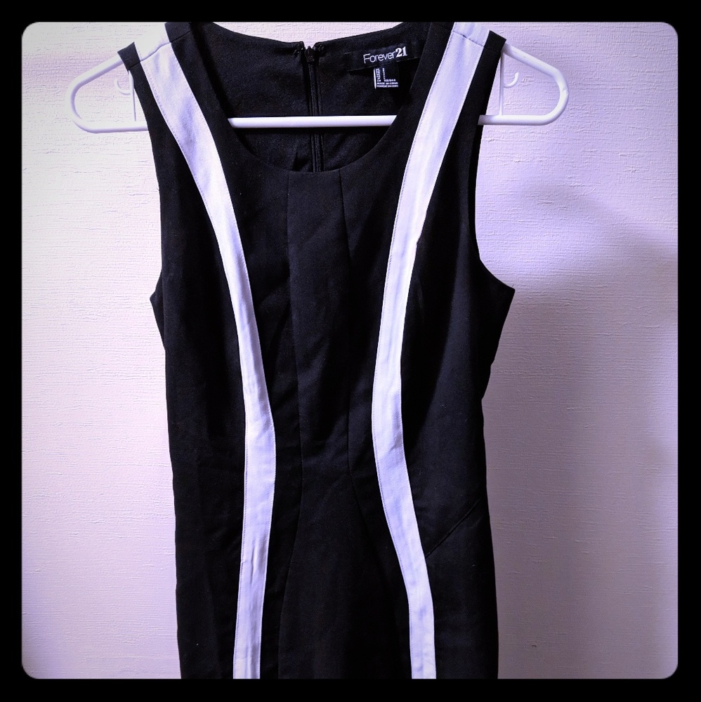 Black with white striped dress